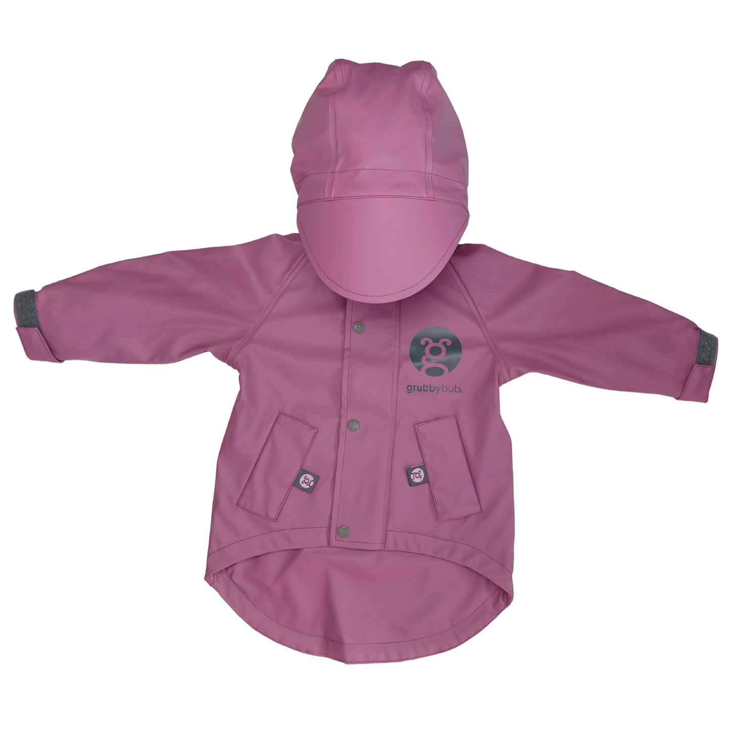 Plum purple coloured waterproof windproof kids all weather jacket raincoat