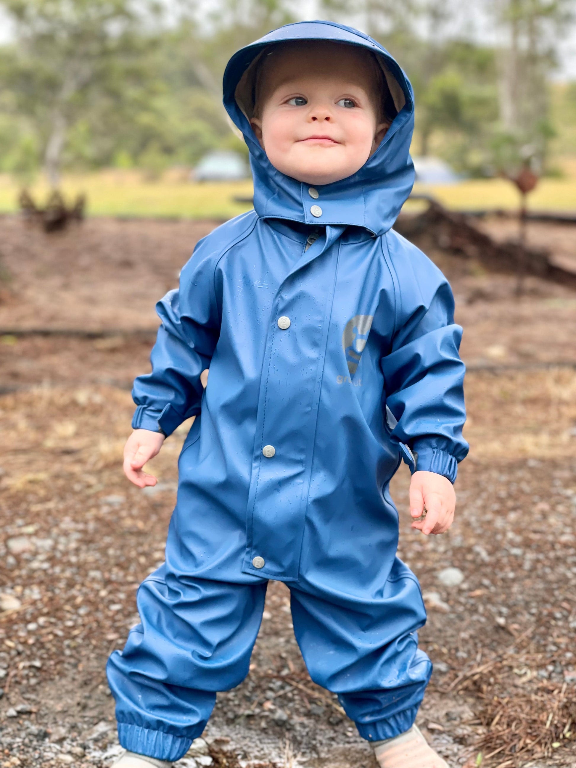 Kid s Puddle Suit Navy Grubbybub
